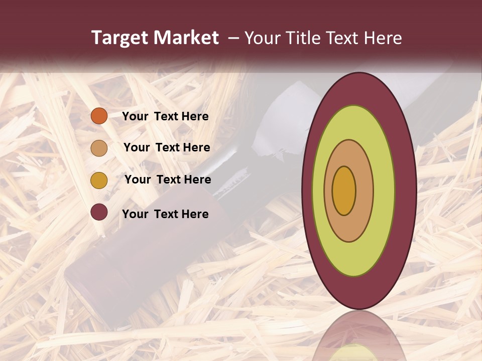 A Bottle Of Wine Sitting On Top Of Straw PowerPoint Template