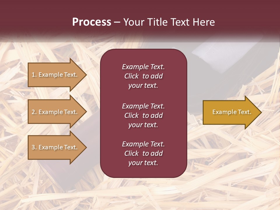 A Bottle Of Wine Sitting On Top Of Straw PowerPoint Template