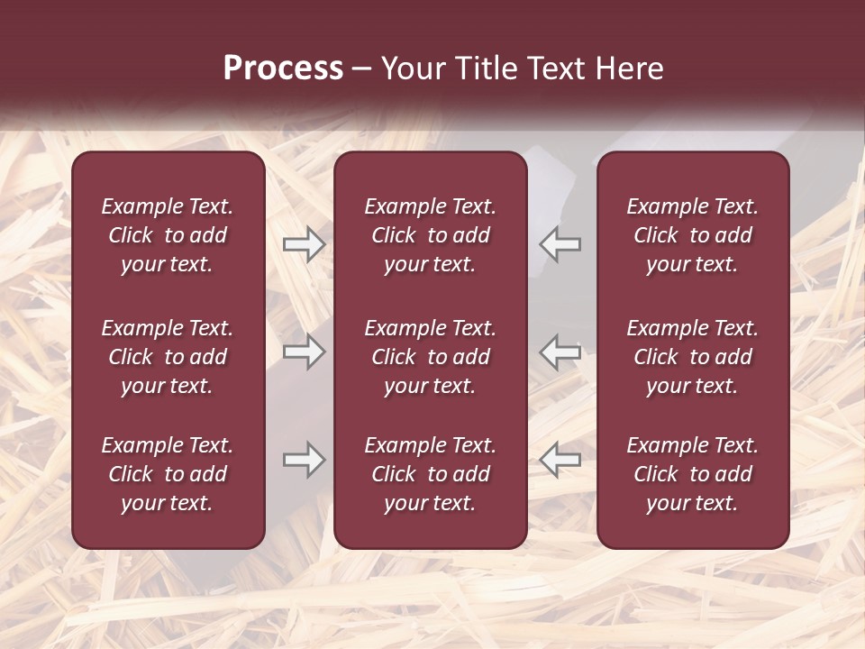 A Bottle Of Wine Sitting On Top Of Straw PowerPoint Template