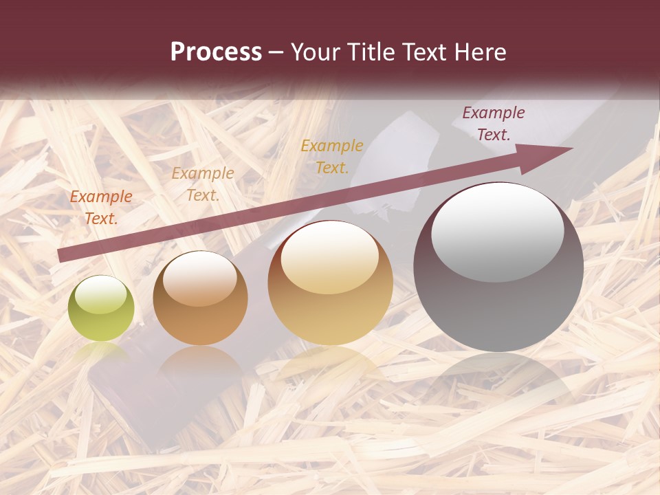 A Bottle Of Wine Sitting On Top Of Straw PowerPoint Template