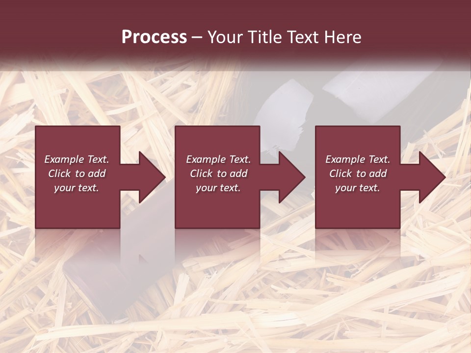 A Bottle Of Wine Sitting On Top Of Straw PowerPoint Template