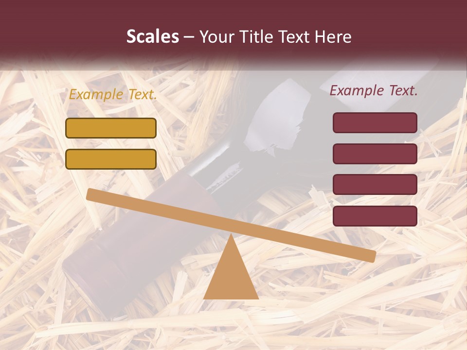 A Bottle Of Wine Sitting On Top Of Straw PowerPoint Template