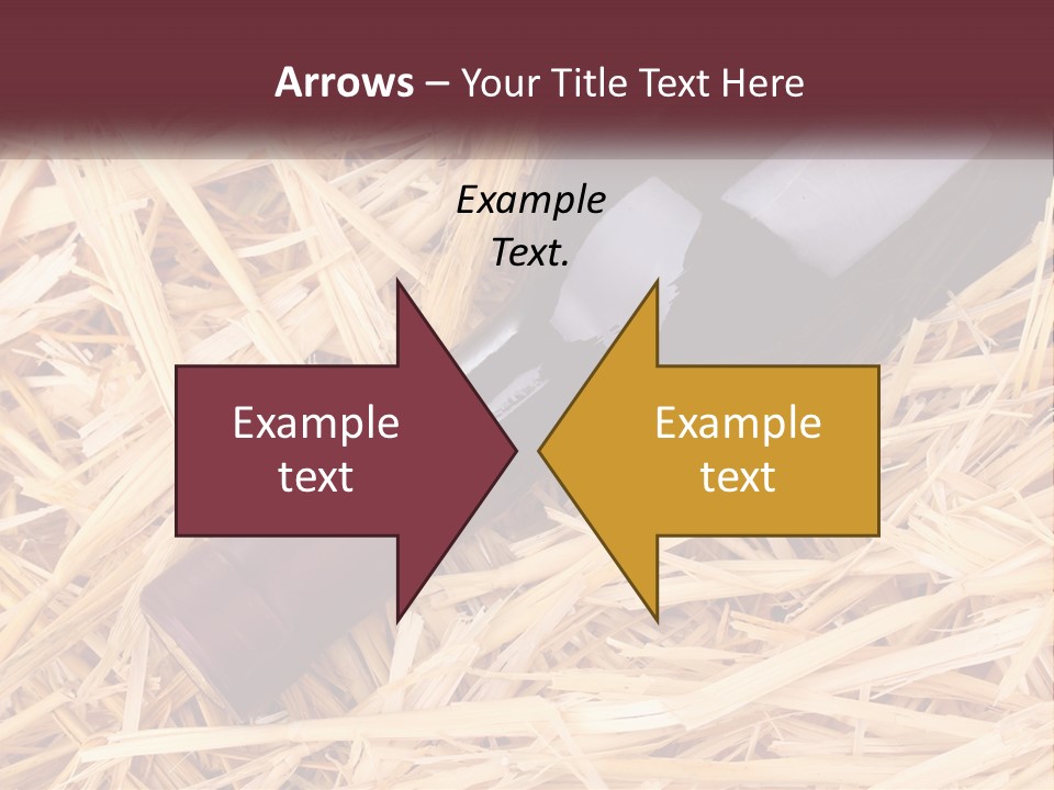 A Bottle Of Wine Sitting On Top Of Straw PowerPoint Template