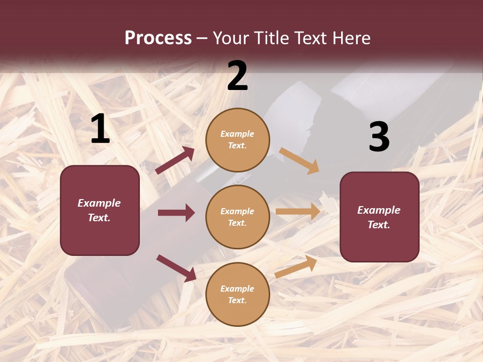 A Bottle Of Wine Sitting On Top Of Straw PowerPoint Template