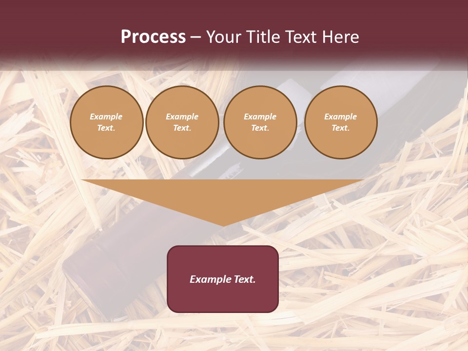 A Bottle Of Wine Sitting On Top Of Straw PowerPoint Template