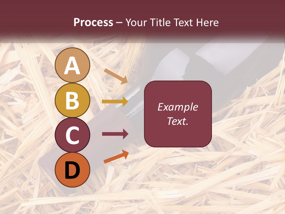 A Bottle Of Wine Sitting On Top Of Straw PowerPoint Template