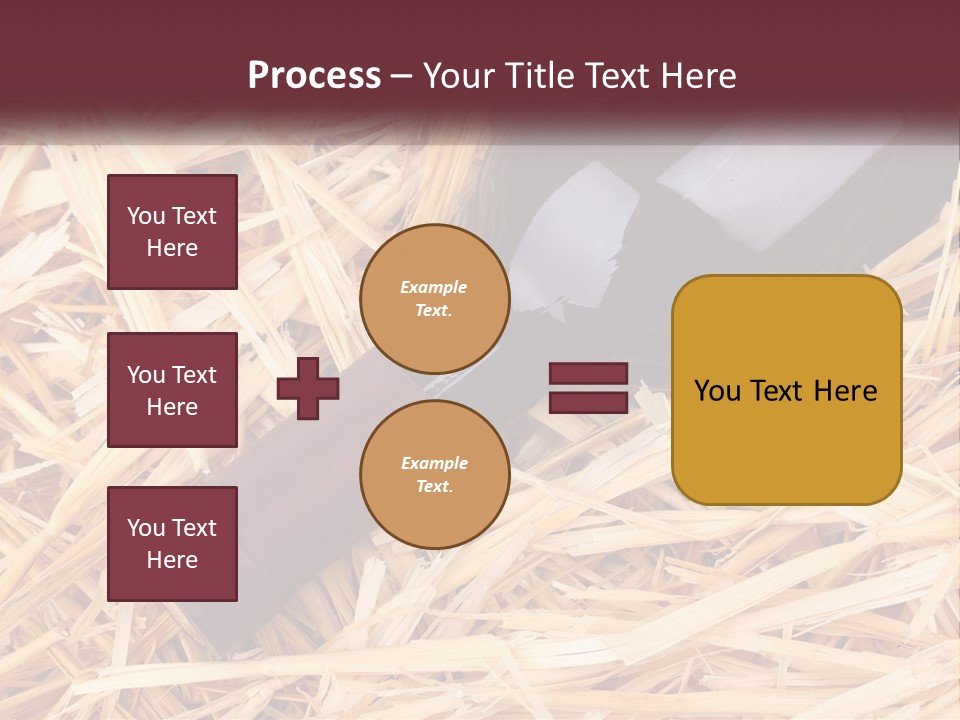 A Bottle Of Wine Sitting On Top Of Straw PowerPoint Template