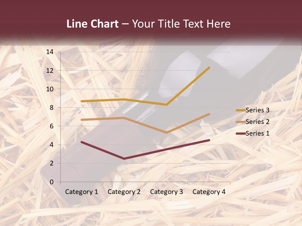 A Bottle Of Wine Sitting On Top Of Straw PowerPoint Template