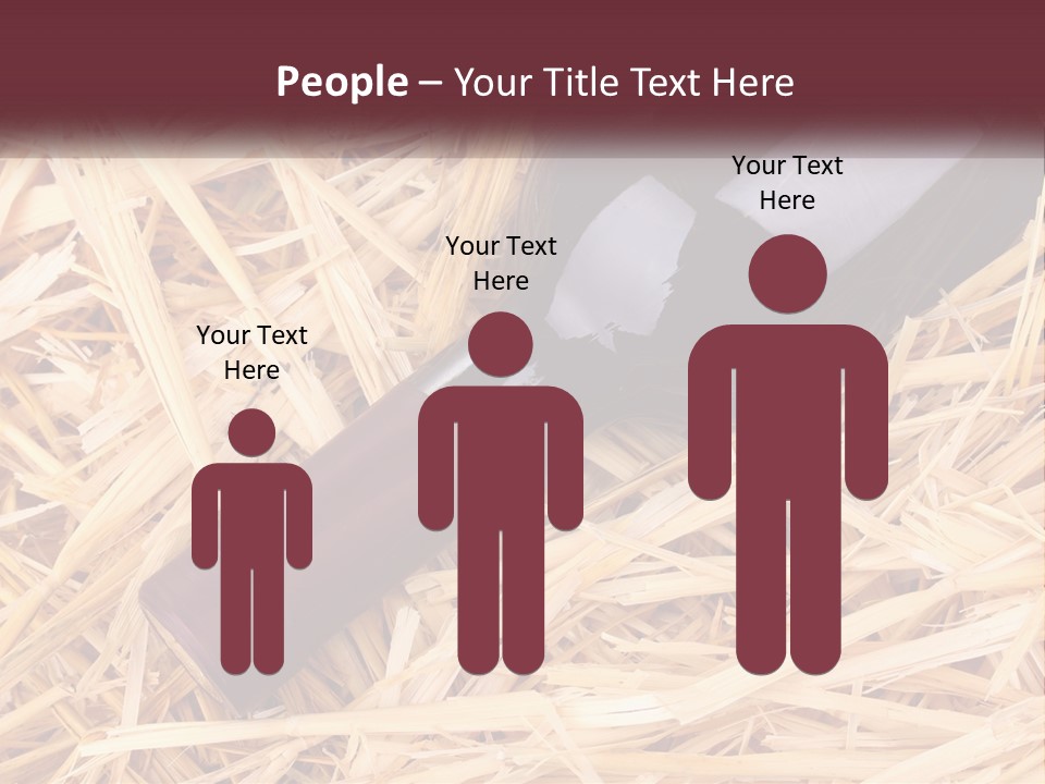 A Bottle Of Wine Sitting On Top Of Straw PowerPoint Template