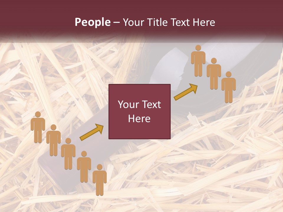 A Bottle Of Wine Sitting On Top Of Straw PowerPoint Template
