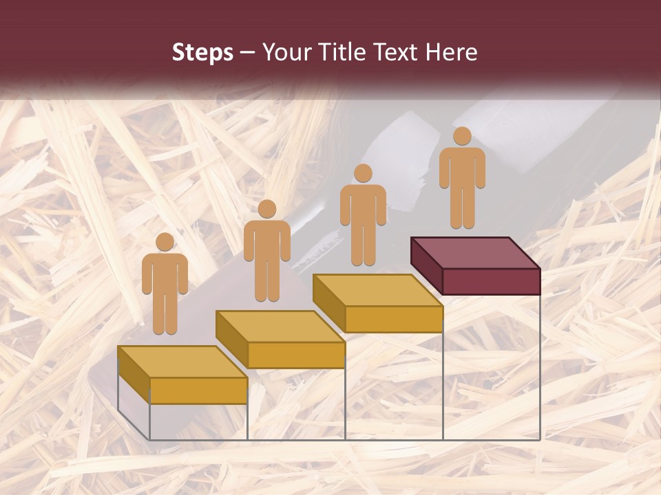 A Bottle Of Wine Sitting On Top Of Straw PowerPoint Template