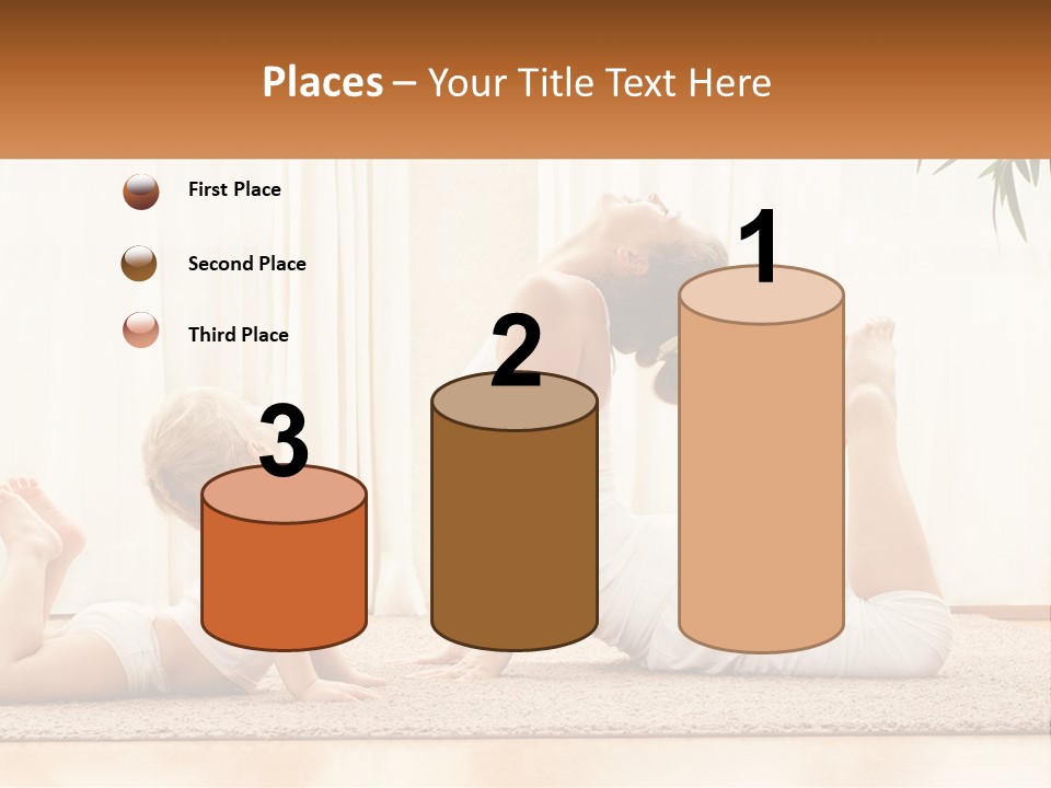 A Woman And A Child Are Doing Yoga PowerPoint Template