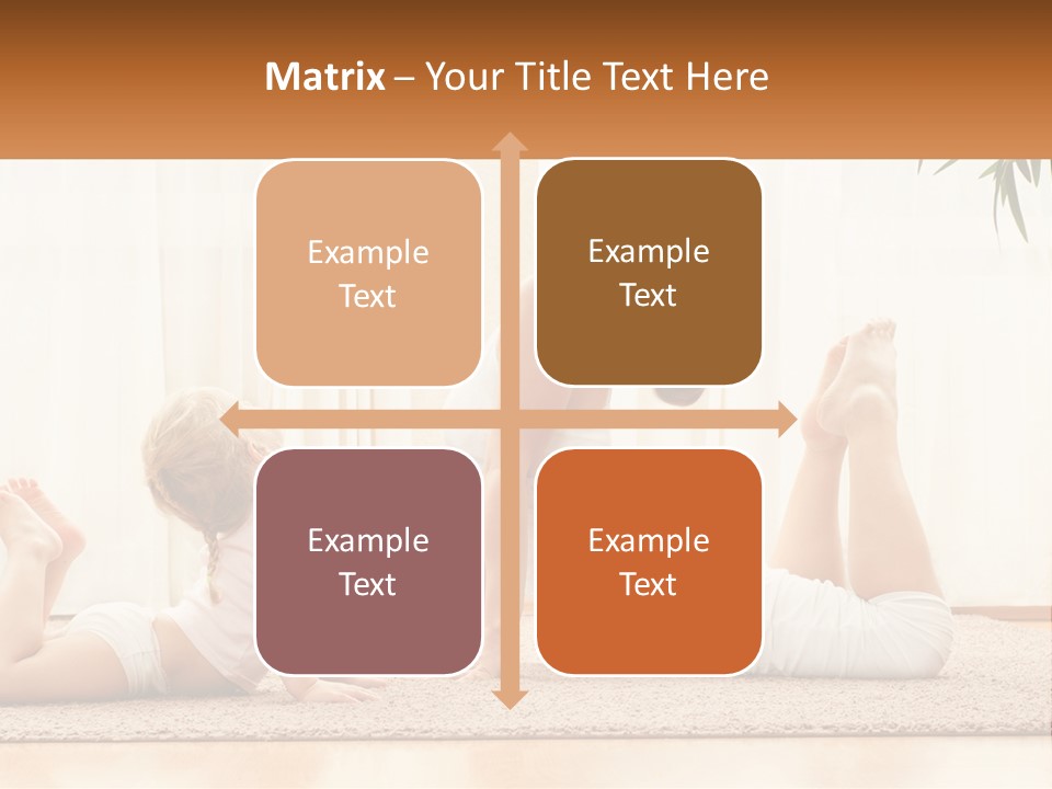 A Woman And A Child Are Doing Yoga PowerPoint Template