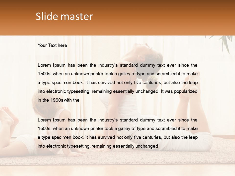 A Woman And A Child Are Doing Yoga PowerPoint Template