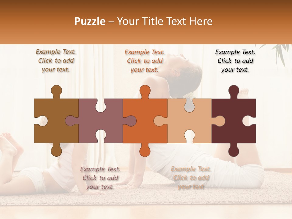 A Woman And A Child Are Doing Yoga PowerPoint Template