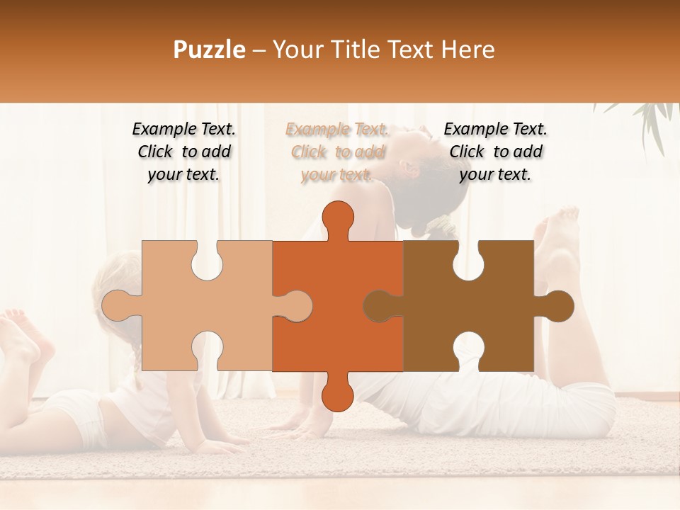 A Woman And A Child Are Doing Yoga PowerPoint Template