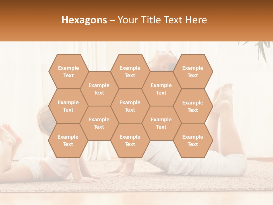 A Woman And A Child Are Doing Yoga PowerPoint Template