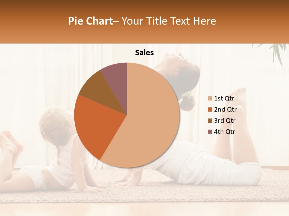 A Woman And A Child Are Doing Yoga PowerPoint Template