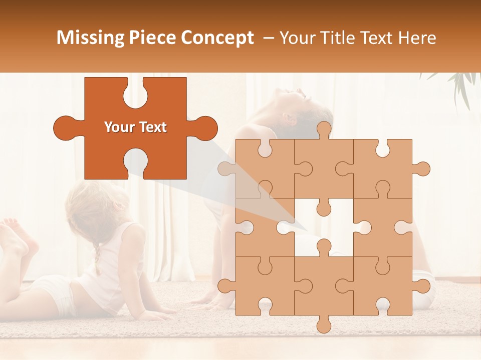 A Woman And A Child Are Doing Yoga PowerPoint Template