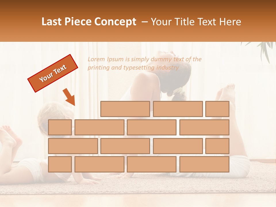 A Woman And A Child Are Doing Yoga PowerPoint Template