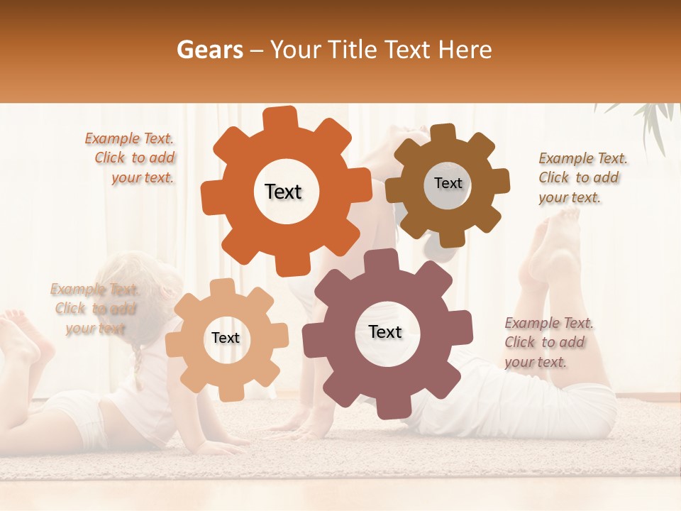 A Woman And A Child Are Doing Yoga PowerPoint Template