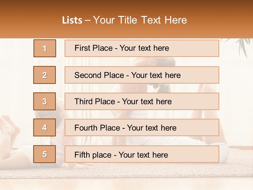 A Woman And A Child Are Doing Yoga PowerPoint Template