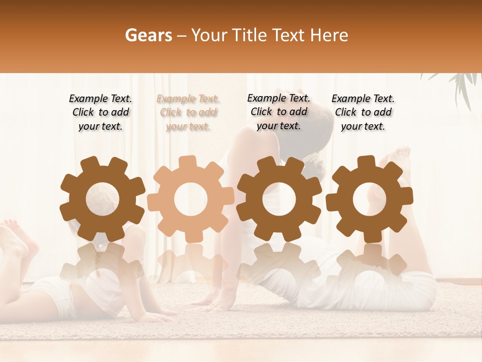 A Woman And A Child Are Doing Yoga PowerPoint Template