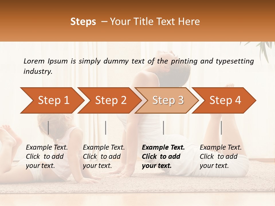 A Woman And A Child Are Doing Yoga PowerPoint Template