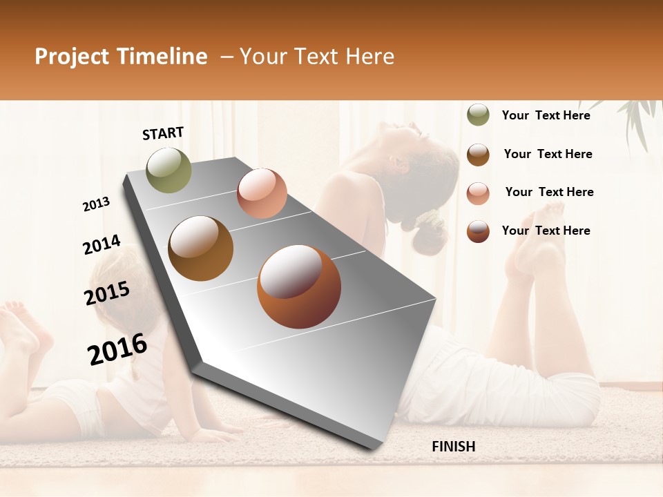 A Woman And A Child Are Doing Yoga PowerPoint Template