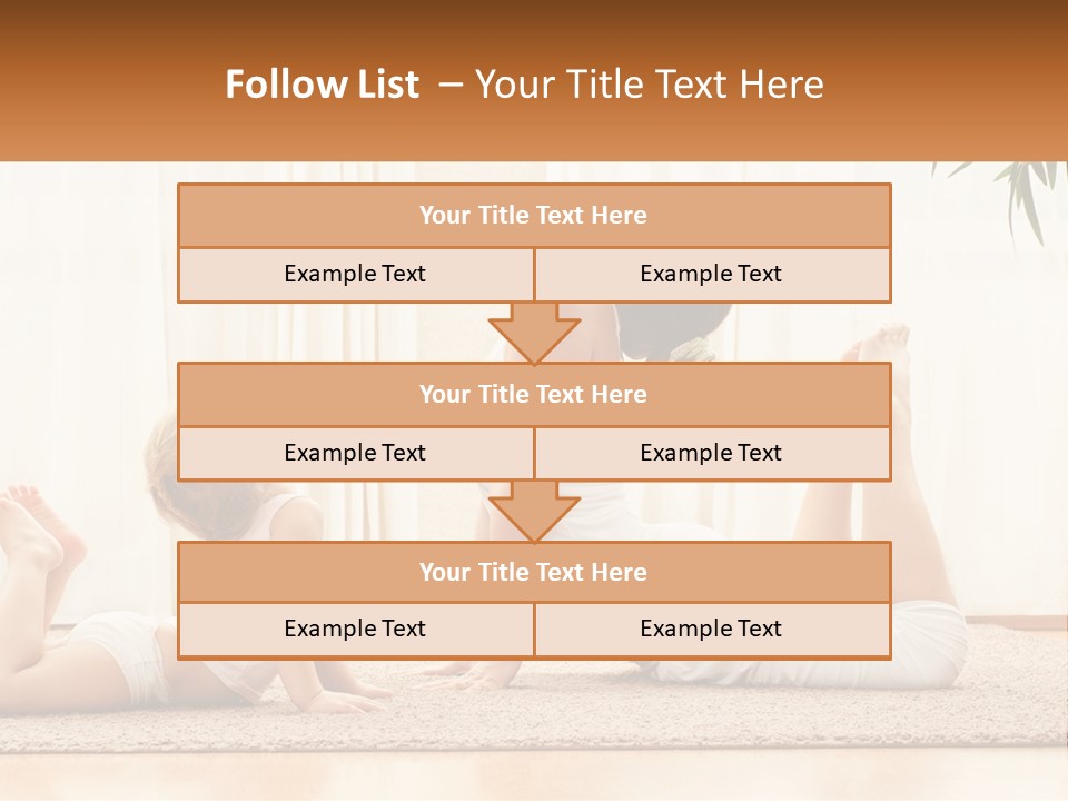 A Woman And A Child Are Doing Yoga PowerPoint Template