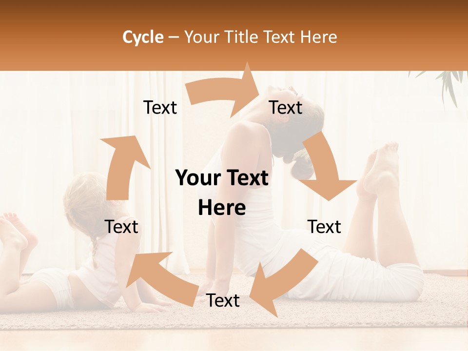 A Woman And A Child Are Doing Yoga PowerPoint Template