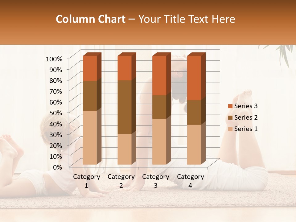 A Woman And A Child Are Doing Yoga PowerPoint Template