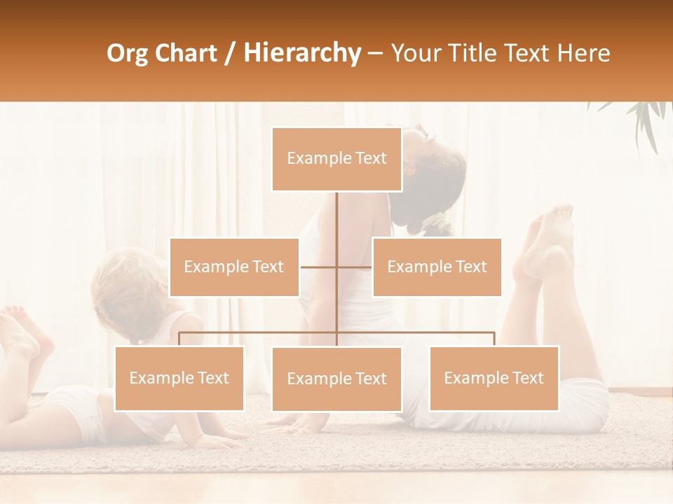 A Woman And A Child Are Doing Yoga PowerPoint Template