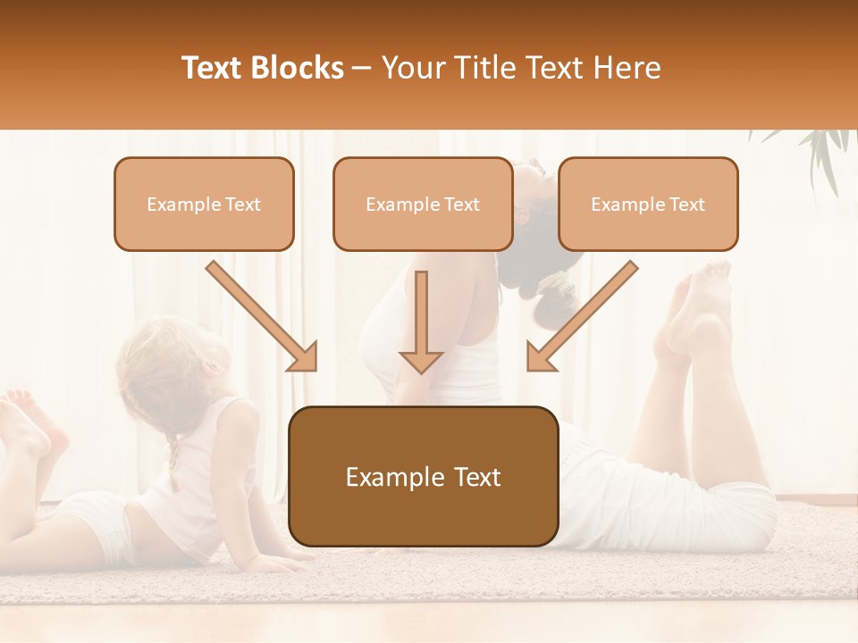 A Woman And A Child Are Doing Yoga PowerPoint Template