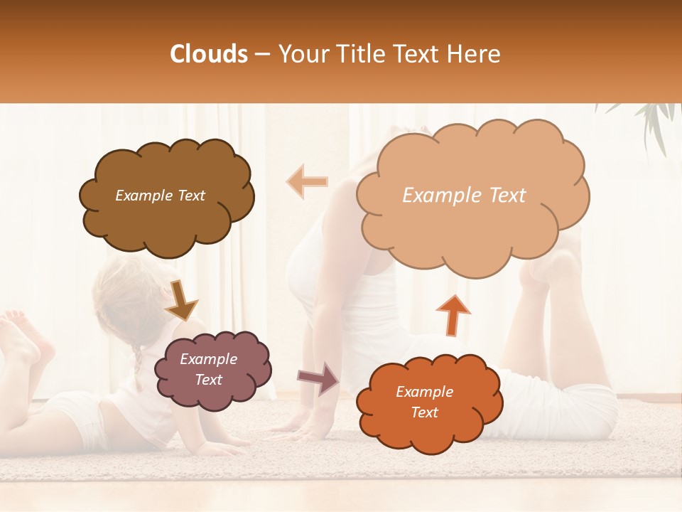 A Woman And A Child Are Doing Yoga PowerPoint Template