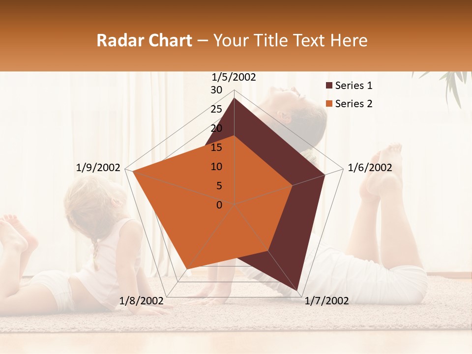 A Woman And A Child Are Doing Yoga PowerPoint Template