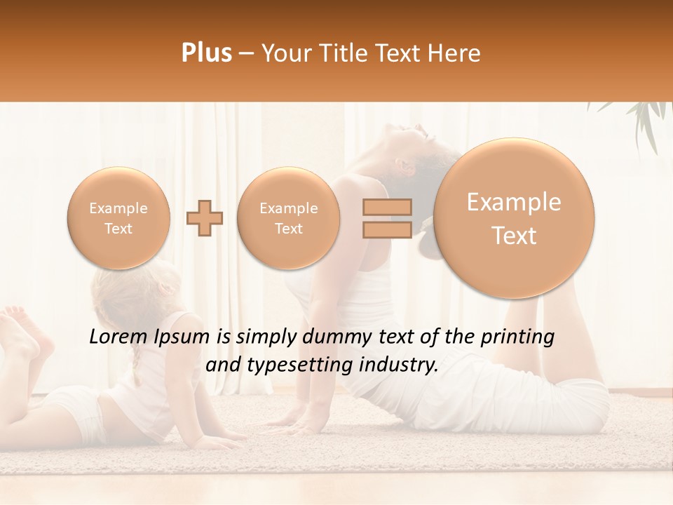 A Woman And A Child Are Doing Yoga PowerPoint Template