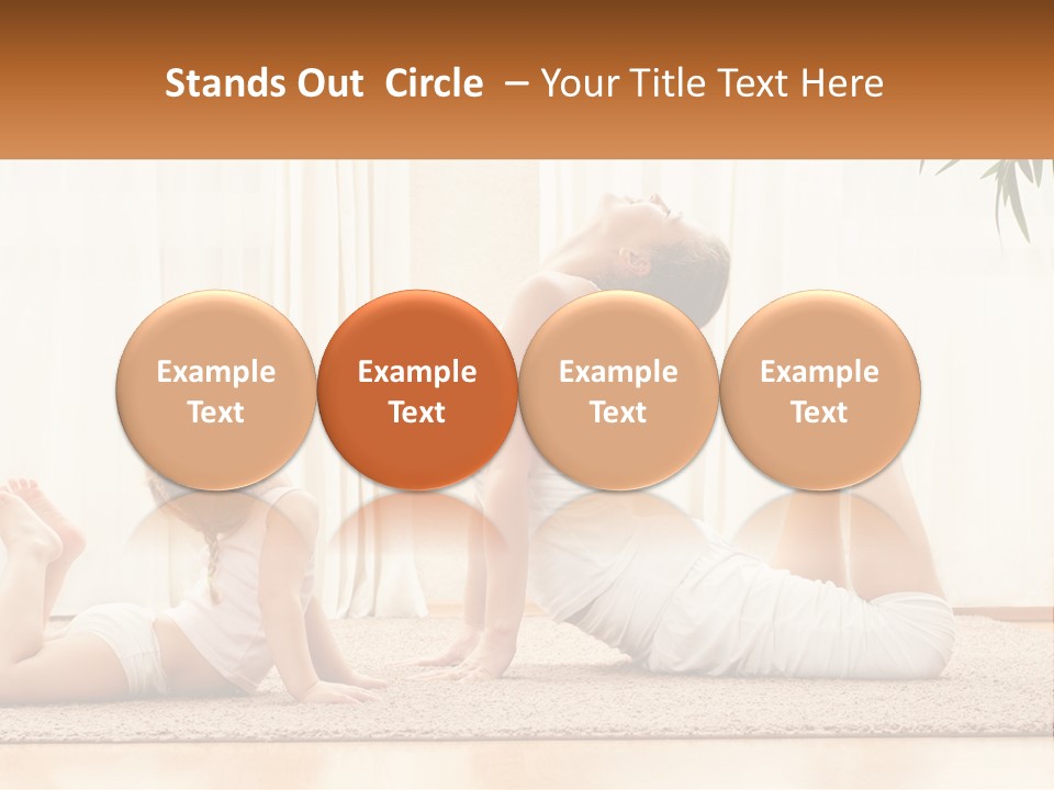 A Woman And A Child Are Doing Yoga PowerPoint Template