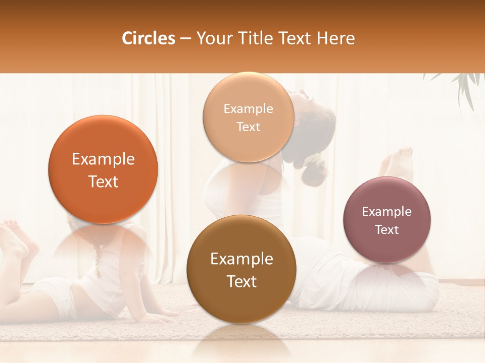 A Woman And A Child Are Doing Yoga PowerPoint Template