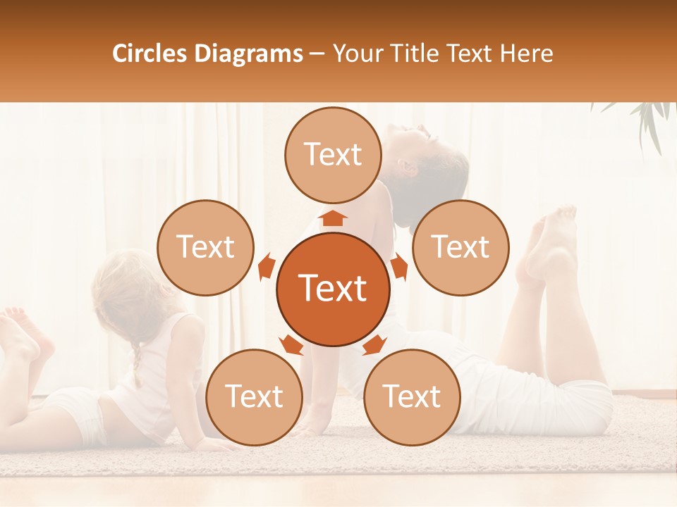 A Woman And A Child Are Doing Yoga PowerPoint Template