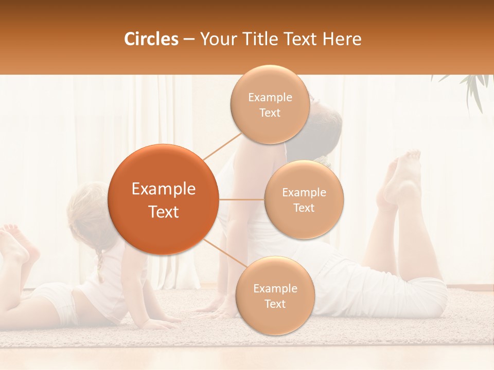 A Woman And A Child Are Doing Yoga PowerPoint Template