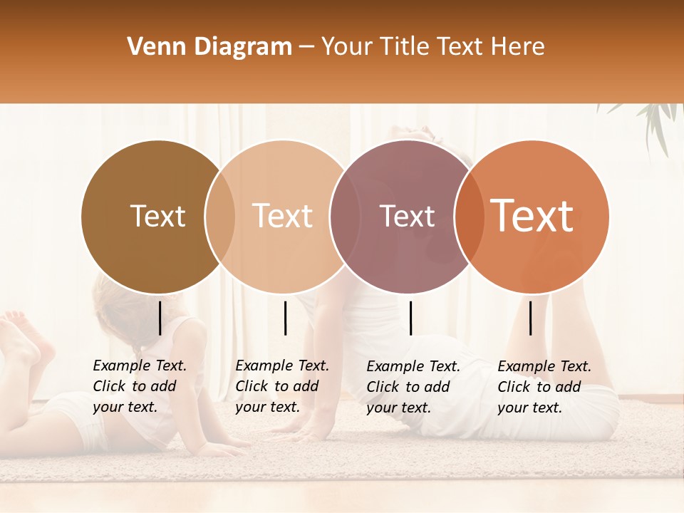 A Woman And A Child Are Doing Yoga PowerPoint Template