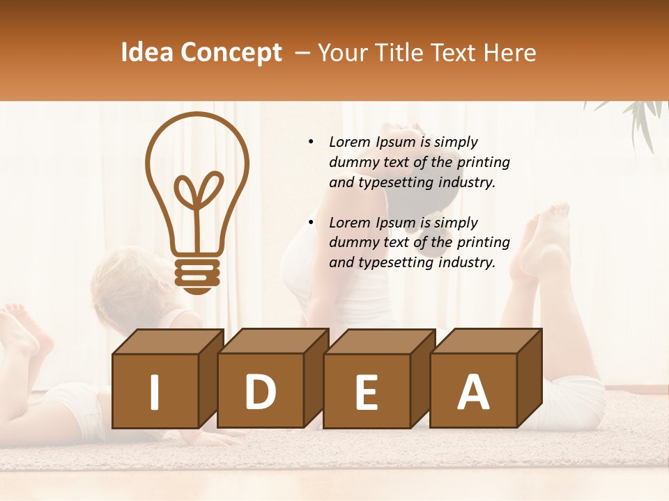 A Woman And A Child Are Doing Yoga PowerPoint Template