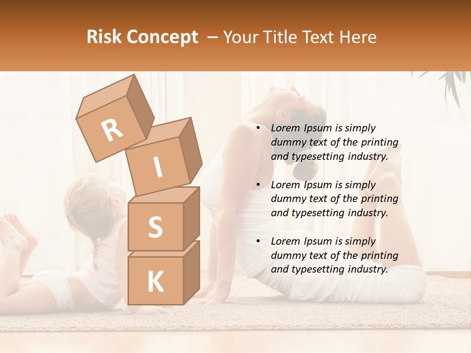 A Woman And A Child Are Doing Yoga PowerPoint Template