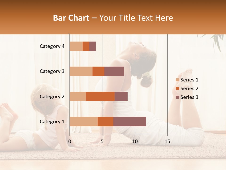 A Woman And A Child Are Doing Yoga PowerPoint Template