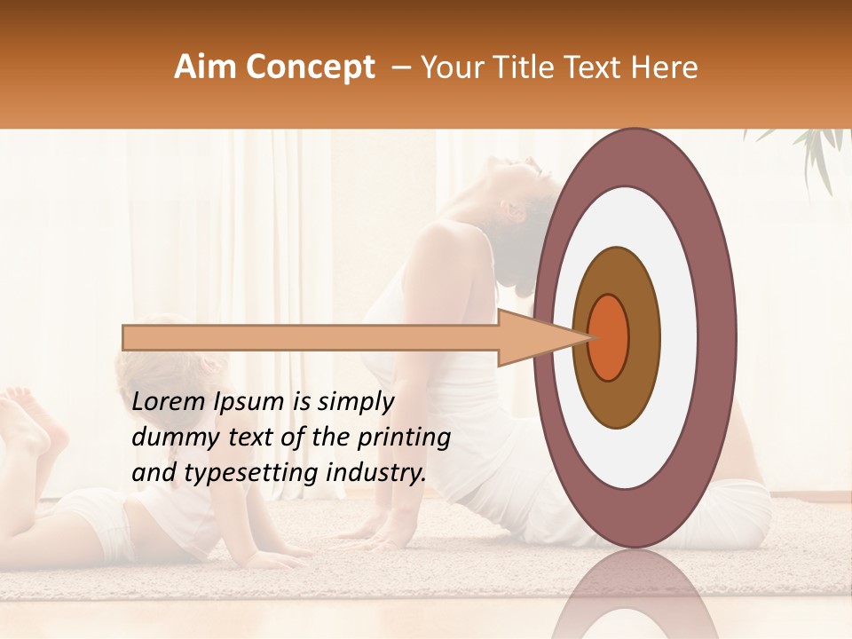 A Woman And A Child Are Doing Yoga PowerPoint Template