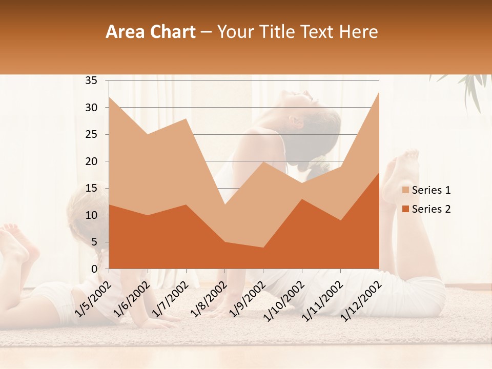 A Woman And A Child Are Doing Yoga PowerPoint Template