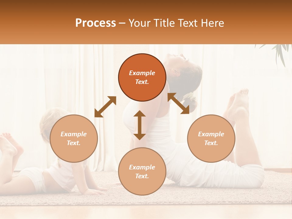 A Woman And A Child Are Doing Yoga PowerPoint Template