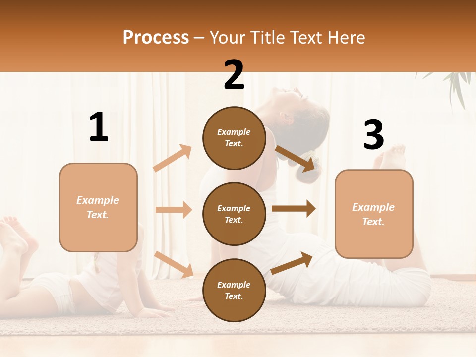 A Woman And A Child Are Doing Yoga PowerPoint Template