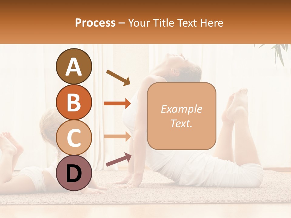 A Woman And A Child Are Doing Yoga PowerPoint Template